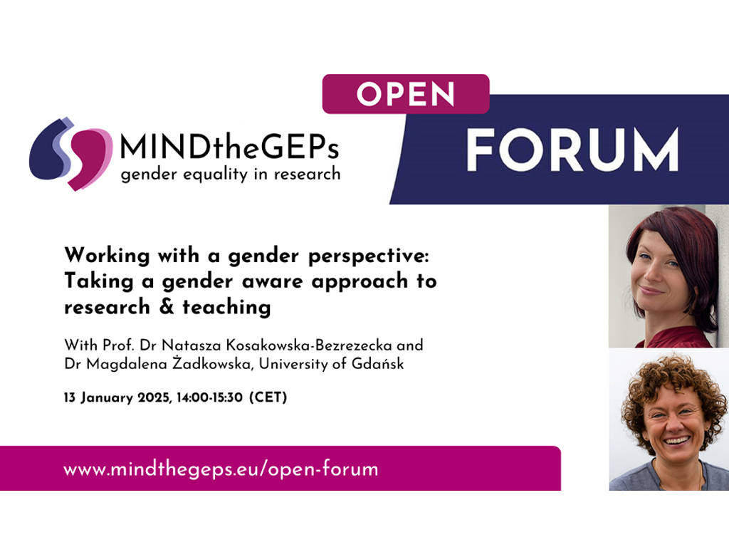 Open Forum Jan 13, 2025: Working with a gender perspective – Taking a gender aware approach to research & teaching